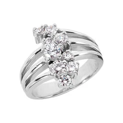 Platinum Round Diamond Right Hand Ladies Ring 0.65ct