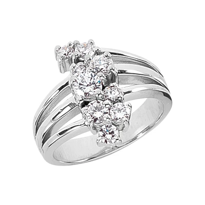 Platinum Round Diamond Right Hand Ladies Ring 0.65ct 1 Platinum Round Diamond Right Hand Ladies Ring 0.65ct
