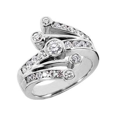 Platinum Round Diamond Right Hand Ladies Ring 0.75ct 1 Platinum Round Diamond Right Hand Ladies Ring 0.75ct