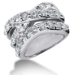 Platinum Round Diamond Right Hand Ladies Ring 2.25ct