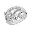 Platinum Round Diamond Right Hand Women's Ring 1.17ct