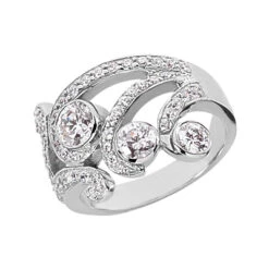 Platinum Round Diamond Right Hand Women's Ring 1.17ct