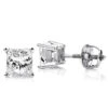 Platinum Solitaire Princess Cut Diamond Stud Earrings 0.33ct