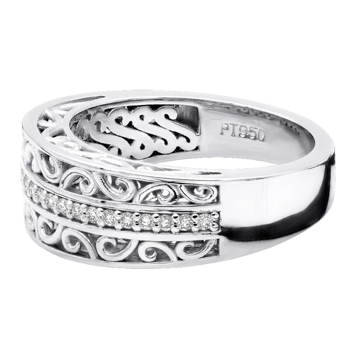 Platinum Women's Diamond Ring 0.22ct 2 Platinum Women's Diamond Ring 0.22ct - Image 2