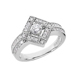 Platinum Women's Diamond Ring 0.60ct 12.9mm