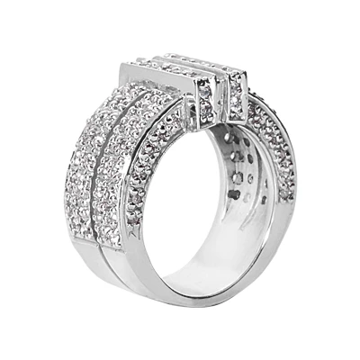 Platinum Women's Diamond Ring 1.10ct 11.5mm 2 Platinum Women's Diamond Ring 1.10ct 11.5mm - Image 2