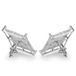 10K White Gold Hip Hop Diamond Earrings 1.13ct 8 10K White Gold Hip Hop Diamond Earrings 1.13ct -Borcely Jewelry Sales real hip hop jewelry diamond earrings 10k 113ct p 41210 backwh