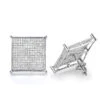 10K White Gold Hip Hop Diamond Earrings 1.13ct
