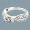 Ring Settings 14K White Gold Diamond Engagement Ring Setting .60ct