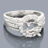 Halo Round Diamond Engagement Ring Setting 0.81ct 14K White Gold