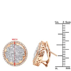 Round Princess Cut Diamond Stud Earrings 2.82ct 14K White Gold -Borcely Jewelry Sales round princess cut diamond stud earrings 282ct 14k p 46005 rulerro