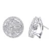 Round Princess Cut Diamond Stud Earrings 2.82ct 14K White Gold