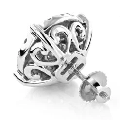 Single Oversized Cluster Men's 18K Rose Gold Round Diamond Stud Earring 2ct -Borcely Jewelry Sales single oversized cluster mens 18k gold round diamond stud earring 2ct 2 1