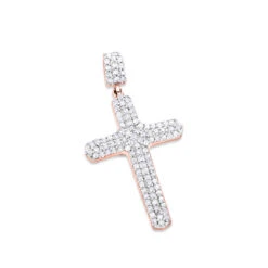 Small 14K Yellow Gold Diamond Cross Pendant Necklace 0.40ct -Borcely Jewelry Sales small 14k gold diamond cross pendant necklace 040ct p 22329 ro