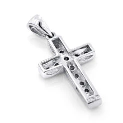 Small 14K Rose Gold Round Diamond Cross Pendant 0.55ct -Borcely Jewelry Sales small 14k gold round diamond cross pendant 055ct 3