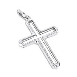 Small Diamond Crosses 14K White Gold Designer Cross Pendant 0.30ct -Borcely Jewelry Sales small diamond crosses 14k designer cross pendant 030ct p 6553 backwh