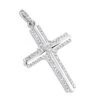 Small Diamond Crosses 14K White Gold Designer Cross Pendant 0.30ct