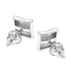 Small Real Diamond Kite Earrings For Men And Women 0.07ct 10K White Gold Studs 9 Small Real Diamond Kite Earrings For Men And Women 0.07ct 10K White Gold Studs -Borcely Jewelry Sales small diamond kite earrings 007ct 10k backwh