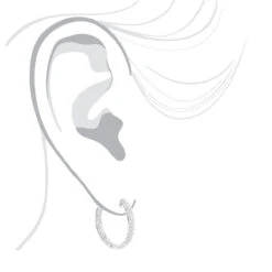 Small Inside Out Diamond Hoop Earrings 1.16ct 14K White Gold -Borcely Jewelry Sales small hoop diamond earrings 116ct 14k bodwh