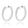 Small Inside Out Diamond Hoop Earrings 1.16ct 14K White Gold