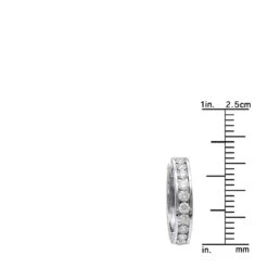 Small Hoops: 14K White Gold Diamond Hoop Earrings 1/2in 0.91ct -Borcely Jewelry Sales small hoops 14k diamond hoop earrings 091ct p 40621 rulerwh