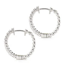 Small Hoops 14K White Gold Round Diamond Hoop Earrings 0.53 -Borcely Jewelry Sales small hoops 14k gold round diamond hoop earrings 053 p 6909 backwh