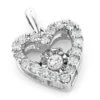 Small Ladies Diamond Heart Necklace 0.36ct Dancing Diamond Pendant