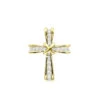 Small Women's Diamond Cross Pendant 14K Yellow Gold