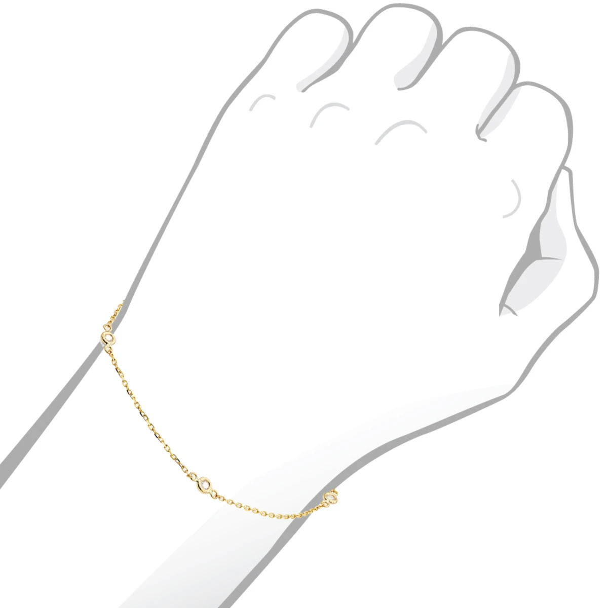 Solid 14K Yellow Gold Diamonds By The Yard Bracelet For Women 0.15ct 4 Solid 14K Yellow Gold Diamonds By The Yard Bracelet For Women 0.15ct - Image 4