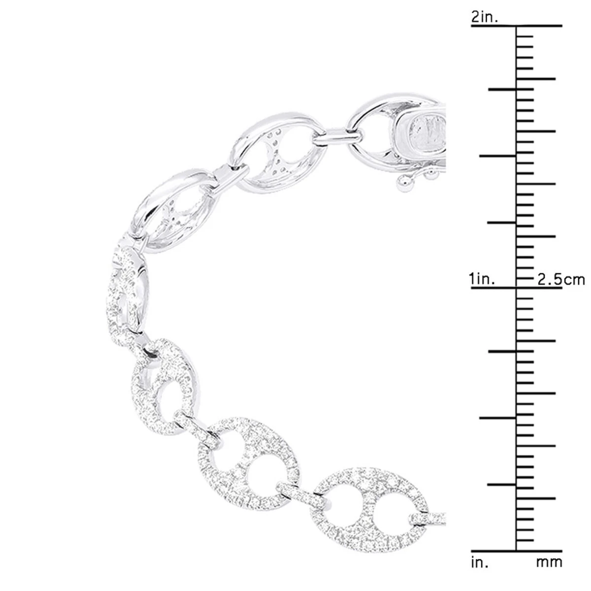 2.3 Carat Gucci Link Diamond Bracelet For Women Solid 14K White Gold 5 2.3 Carat Gucci Link Diamond Bracelet For Women Solid 14K White Gold - Image 5