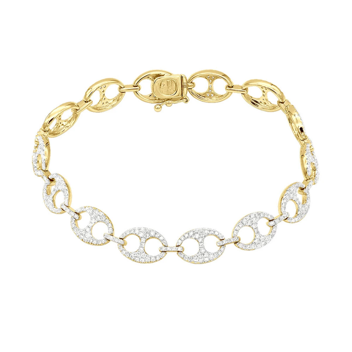 2.3 Carat Gucci Link Diamond Bracelet For Women Solid 14K White Gold 2 2.3 Carat Gucci Link Diamond Bracelet For Women Solid 14K White Gold - Image 2