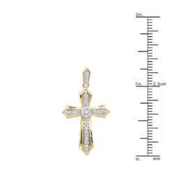 14K Yellow Gold Small Diamond Cross Pendant For Women 0.2ct 11 14K Yellow Gold Small Diamond Cross Pendant For Women 0.2ct -Borcely Jewelry Sales solid 14k gold small diamond cross pendant for women 0 2ct rulerye