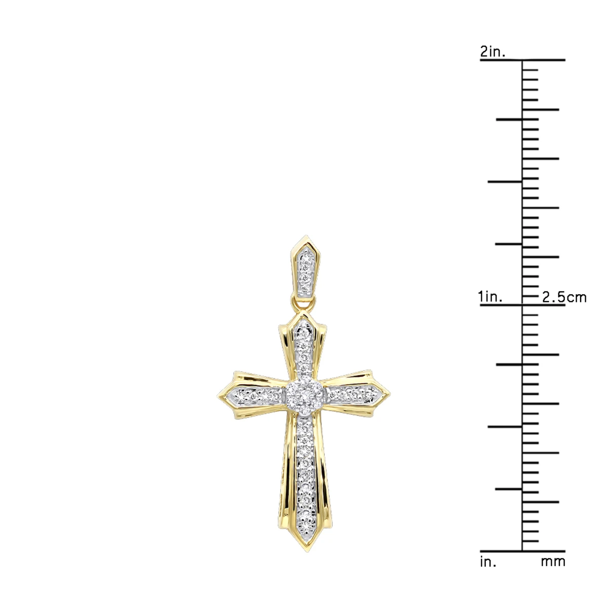 14K Yellow Gold Small Diamond Cross Pendant For Women 0.2ct 6 14K Yellow Gold Small Diamond Cross Pendant For Women 0.2ct - Image 6