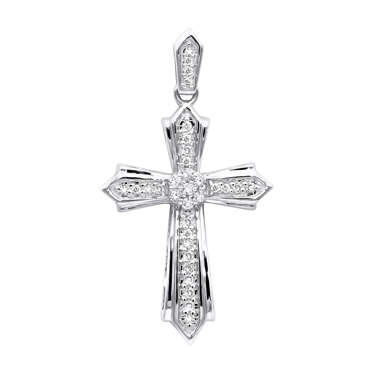 14K Yellow Gold Small Diamond Cross Pendant For Women 0.2ct 2 14K Yellow Gold Small Diamond Cross Pendant For Women 0.2ct - Image 2