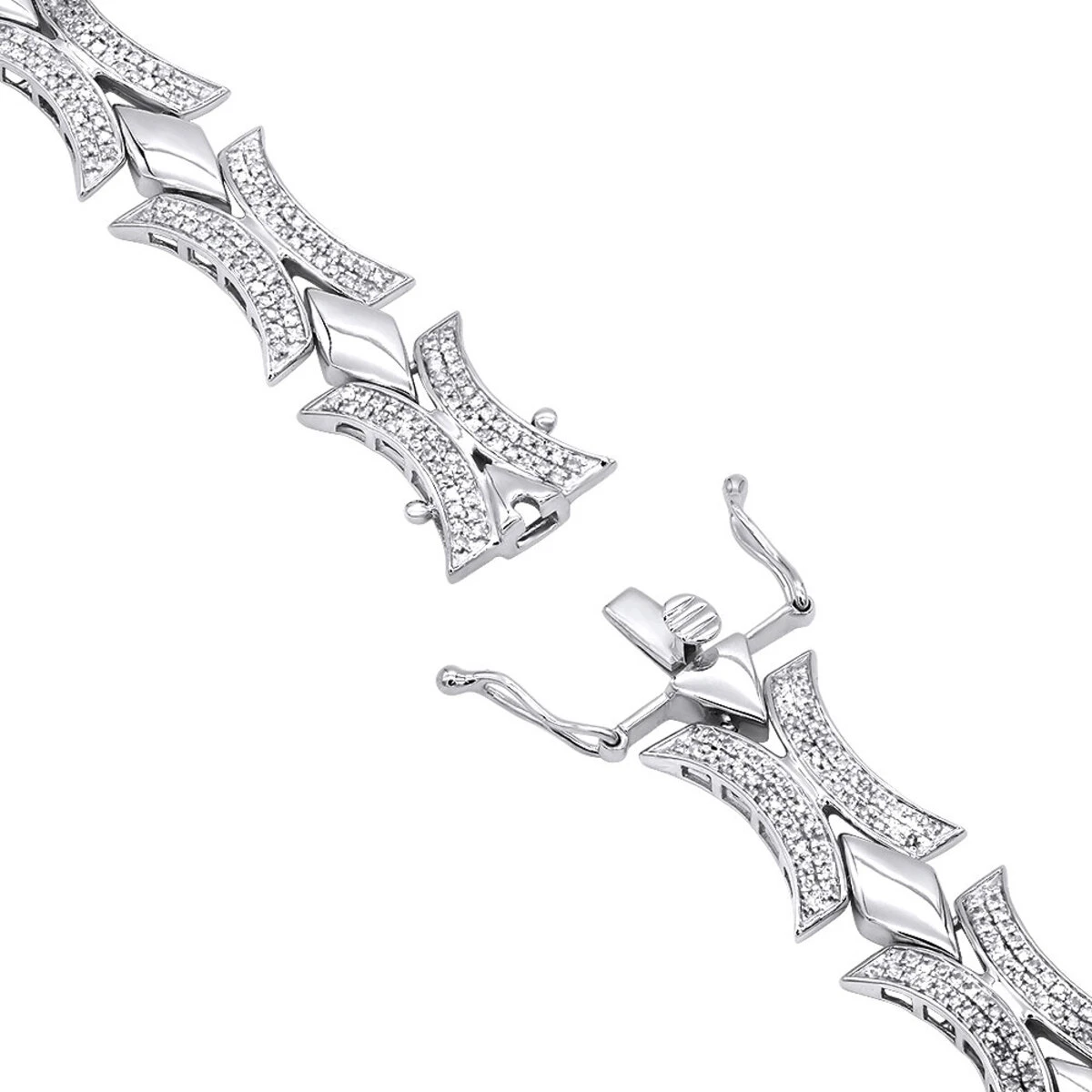 Sterling Silver Diamond Bracelet 1.96ct 2 Sterling Silver Diamond Bracelet 1.96ct - Image 2