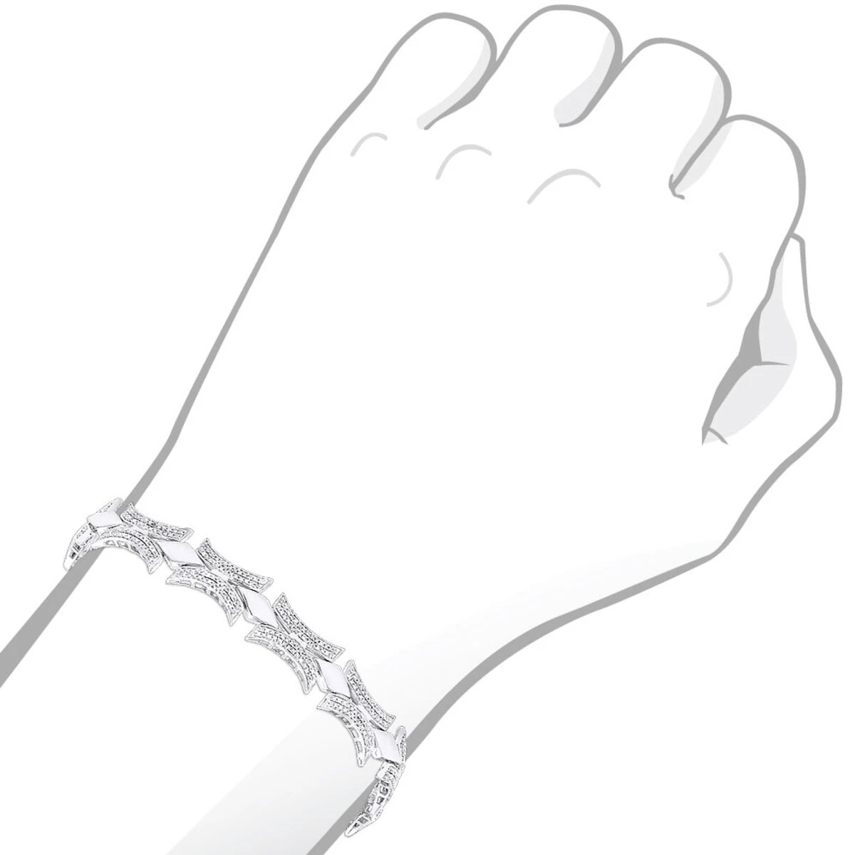 Sterling Silver Diamond Bracelet 1.96ct 3 Sterling Silver Diamond Bracelet 1.96ct - Image 3