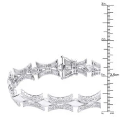 Sterling Silver Diamond Bracelet 1.96ct 8 Sterling Silver Diamond Bracelet 1.96ct -Borcely Jewelry Sales sterling silver diamond bracelet 196ct p 41804 rulerwh