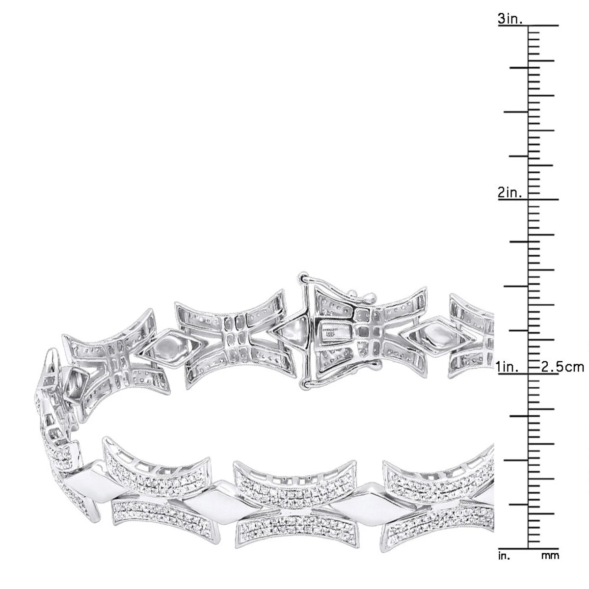Sterling Silver Diamond Bracelet 1.96ct 4 Sterling Silver Diamond Bracelet 1.96ct - Image 4