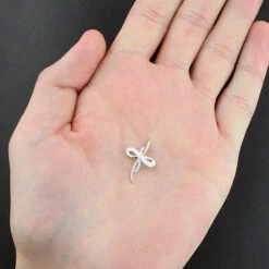 Tiny Diamond Cross Pendant 10K White Gold 0.12ct -Borcely Jewelry Sales tiny diamond cross pendant in 10k gold 012ct 4