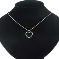 Small Diamond Heart Pendant 0.17ct 10K White Gold Charm 7 Small Diamond Heart Pendant 0.17ct 10K White Gold Charm -Borcely Jewelry Sales tiny diamond heart pendant 017ct 10k gold charm p 49169box