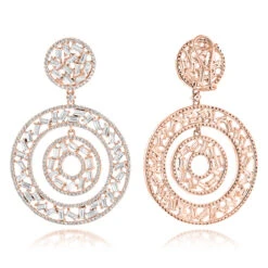 Unique 14K White Gold Designer Baguette Round Diamond Earrings For Women 7ct -Borcely Jewelry Sales unique 14k gold designer baguette round diamond earrings for women 7ct ro