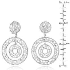 Unique 14K White Gold Designer Baguette Round Diamond Earrings For Women 7ct -Borcely Jewelry Sales unique 14k gold designer baguette round diamond earrings for women 7ct rulerwh