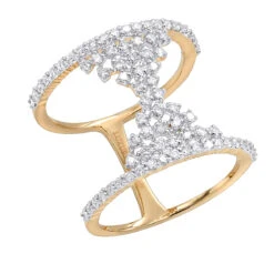Unique 14K Yellow Gold Designer Diamond Cocktail Ring For Women 0.75ct By Luxurman -Borcely Jewelry Sales unique 14k gold designer diamond cocktail ring for women 075ct by luxurman ro