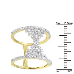 Unique 14K Yellow Gold Designer Diamond Cocktail Ring For Women 0.75ct By Luxurman -Borcely Jewelry Sales unique 14k gold designer diamond cocktail ring for women 075ct by luxurman rulerye