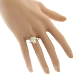 Unique 14K White Gold One Carat Yellow White Diamond Ring For Women By Luxurman -Borcely Jewelry Sales unique 14k gold one carat yellow white diamond ring for women by luxurman bodwh