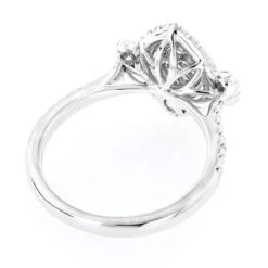 Unique 14K White Gold White Pink Diamond Ring For Women Marquise Hearts Design -Borcely Jewelry Sales unique 14k gold white pink diamond ring for women marquise hearts design back