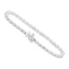 Unique 6 Carat VS Diamond Tennis Bracelet For Women 18K White Gold Flower Clasp