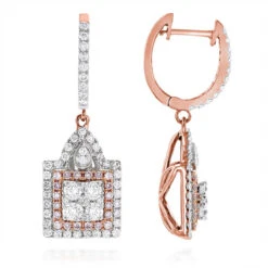 Unique Designer White And Pink Diamond Earrings For Women 14K Gold 1.75ct 9 Unique Designer White And Pink Diamond Earrings For Women 14K Gold 1.75ct -Borcely Jewelry Sales unique designer white and pink diamond earrings for women 14k gold 175ct ro