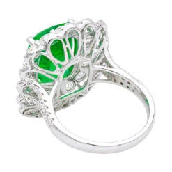 Unique Diamond And Emerald Cocktail Ring For Women 18K White Gold 9.7 Carats -Borcely Jewelry Sales unique diamond and emerald cocktail ring for women in 18k gold 97 carats 802634 backwh