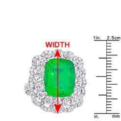 Unique Diamond And Emerald Cocktail Ring For Women 18K White Gold 9.7 Carats -Borcely Jewelry Sales unique diamond and emerald cocktail ring for women in 18k gold 97 carats 802634 rulerwh